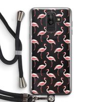 Flamingoprint groen: Samsung Galaxy J8 (2018) Transparant Hoesje met koord Flamingoprint groen: Samsung Galaxy J8 (2018) Transparant Hoesje met koord