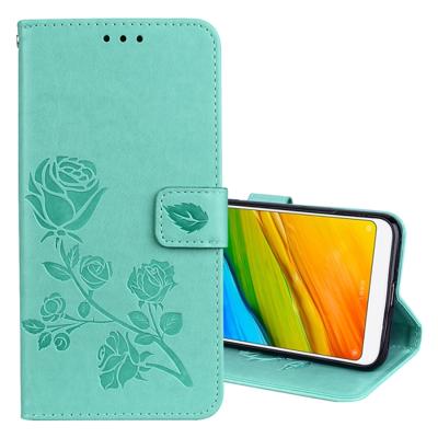 Voor Xiaomi Redmi 5 plus Rose reliëf horizontale Flip milieu PU lederen draagtas met houder & kaartsleuven & portemonnee (groen)