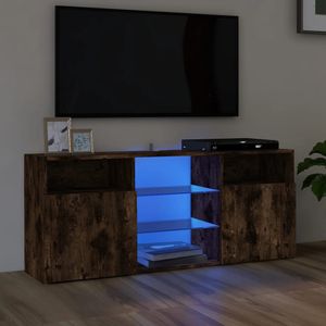 Tv-meubel met LED-verlichting 120x30x50 cm gerookt eikenkleurig