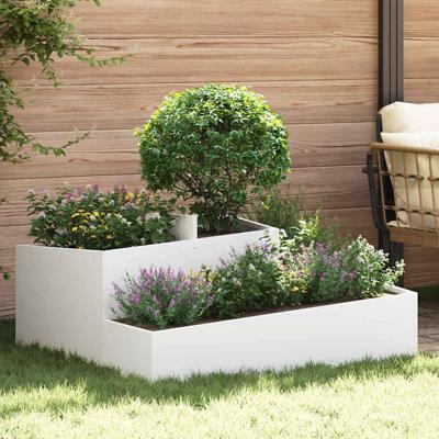 Tuin Bloempot Wit 100 x 100 x 50 cm Staal