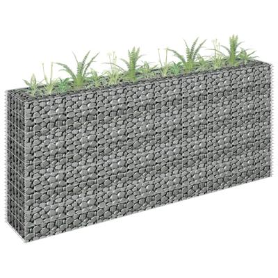 Gabion plantenbak verhoogd 180x30x90 cm gegalvaniseerd staal