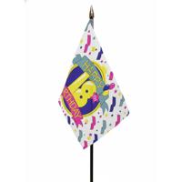 Zwaaivlaggen - Happy 18th Birthday - mini vlag - versiering - polyester - 10 x 15 cm