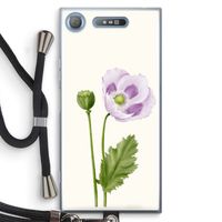 Purple poppy: Sony Xperia XZ1 Transparant Hoesje met koord