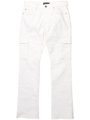 Purple Brand jean évasé P004 à poches cargo - Blanc