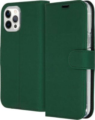 AccezzWallet Softcase Bookcase iPhone 12 Pro Max Telefoonhoesje Groen