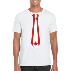 Shirt met Canada stropdas wit heren 2XL  -