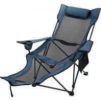 VEVOR Liggende Opvouwbare Campingstoel Mesh Lounge Strandchaise met Voetsteun