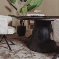 Tower Living Ronde Eettafel 'Asti' Mangohout, 130cm, kleur Zwart