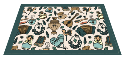Placemat voor huis Russisch elementenpatroon