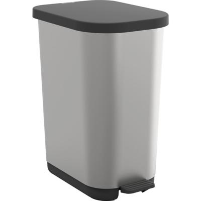 Rotho ribo pedaalemmer 35l zilver/metallic/antraciet