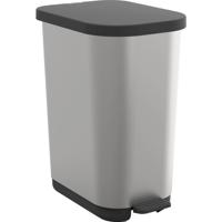 Rotho ribo pedaalemmer 35l zilver/metallic/antraciet Rotho ribo pedaalemmer 35l zilver/metallic/antraciet