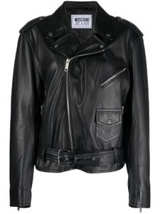 MOSCHINO JEANS veste de moto en cuir - Noir