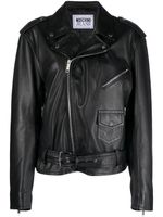 MOSCHINO JEANS veste de moto en cuir - Noir - thumbnail