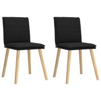 Eetkamerstoelen 2 st stof zwart