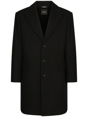 Dolce & Gabbana manteau en laine à simple boutonnage - Noir