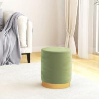 Hocker met opbergruimte rond fluweel mosterdgroen