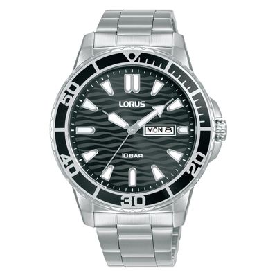 Lorus RH355AX9 Horloge staal zilverkleurig-zwart 42 mm
