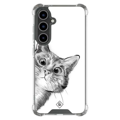 Samsung Galaxy S25 FE shockproof hoesje - Kat kiekeboe Samsung Galaxy S25 FE shockproof hoesje - Kat kiekeboe