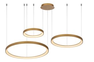 Lucide VIDAL - Hanglamp - Ø 78 cm - LED Dimb. - 1x120W 2700K - Mat Goud / Messing