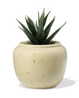 HEMA Bloempot ⌀7x6.6cm keramiek spikkels beige (wit)
