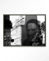 Urban Cotton Wandkleed 'Concrete Contrast Crusher' 80 x 110cm in Floating Frame - black