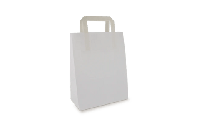 Papieren tasjes Klein wit 22+10x28cm BIO