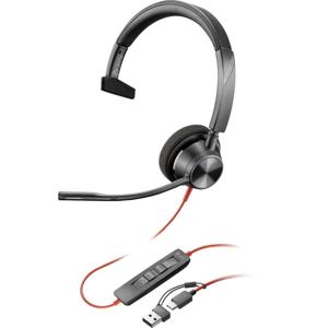 HP Poly Blackwire C3310 On Ear headset Computer Kabel Mono Zwart Ruisonderdrukking (microfoon), Noise Cancelling Headset, Volumeregeling, Microfoon