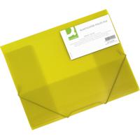 Q-CONNECT elastomap, A4, 3 kleppen en elastieken, transparant PP, geel