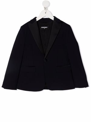 DSQUARED2 KIDS blazer en laine à simple boutonnage - Bleu