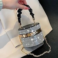Dames Crossbody zak avondtasje emmer zakken Acryl Feest Feestdagen Strass Ketting Duurzaam Effen Kleur Zwart Blozend Roze Bruin Lightinthebox
