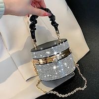 Dames Crossbody zak avondtasje emmer zakken Acryl Feest Feestdagen Strass Ketting Duurzaam Effen Kleur Zwart Blozend Roze Bruin Lightinthebox - thumbnail