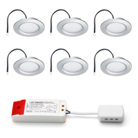 Set LED-inbouwspot Modena zilver 3W dimbaar 3-6 stuks