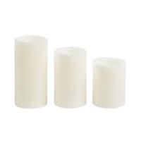 Home & Styling LED kaarsen set - 3 delig - stompkaarsen - wit - 10/12/15 cm - verschillende maten