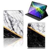 iPad Pro 11 2020/2021/2022 Leuk Tablet hoesje Marmer Wit Zwart - Origineel Cadeau Man