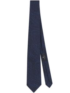 ETRO cravate en soie à motif jacquard - Bleu