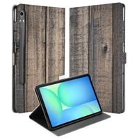 Steigerhout Book Case Hoesje met Standaard Samsung Galaxy Tab S10 FE | Tab S9 FE