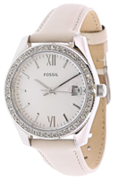 Horlogeband Fossil ES4555 Leder Crèmewit 16mm