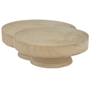 2x stuks houten dienbladen/kaarsenborden rond op poot D24 cm