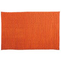 MSV Badkamerkleed/badmat tapijtje voor op de vloer - oranje - 50 x 80 cm - Microvezel   -