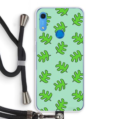 Groene blaadjes: Huawei Y6s Transparant Hoesje met koord