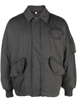 Burberry veste bomber à logo brodé - Gris
