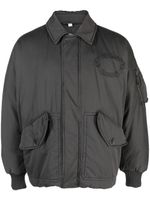 Burberry veste bomber à logo brodé - Gris