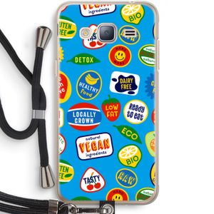 Fruitsticker: Samsung Galaxy J3 (2016) Transparant Hoesje met koord