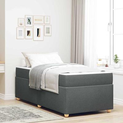 Bedframe met matras Anders Donkergrijs 90 x 200 cm Stof