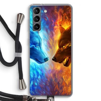 Fire & Ice: Samsung Galaxy S21 Transparant Hoesje met koord