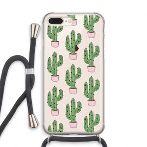 Cactus Lover: iPhone 7 PLUS Transparant Hoesje met koord