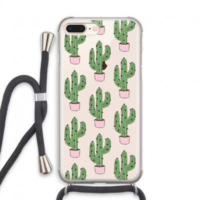 Cactus Lover: iPhone 7 PLUS Transparant Hoesje met koord