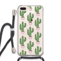 Cactus Lover: iPhone 7 PLUS Transparant Hoesje met koord