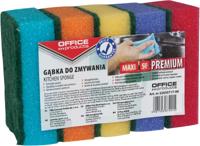 OFFICE products schuurspons, 6,2 x 9,6 cm, pak van 5 stuks in geassorteerde kleuren