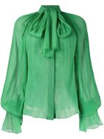 Atu Body Couture blouse en soie à col lavallière - Vert - thumbnail